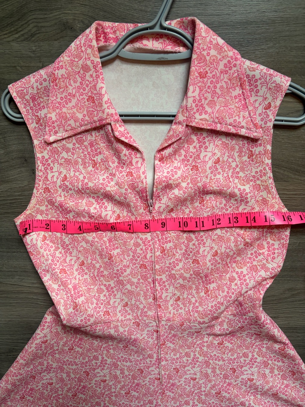 Vintage 1960s Pink Floral A-Line Dress Size M-L - Picture 3 of 9